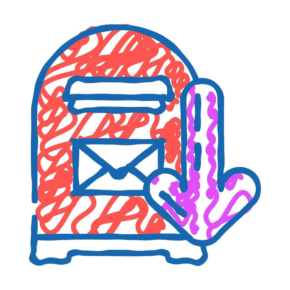 open letter box loading mailbox icon doodle illustration vector