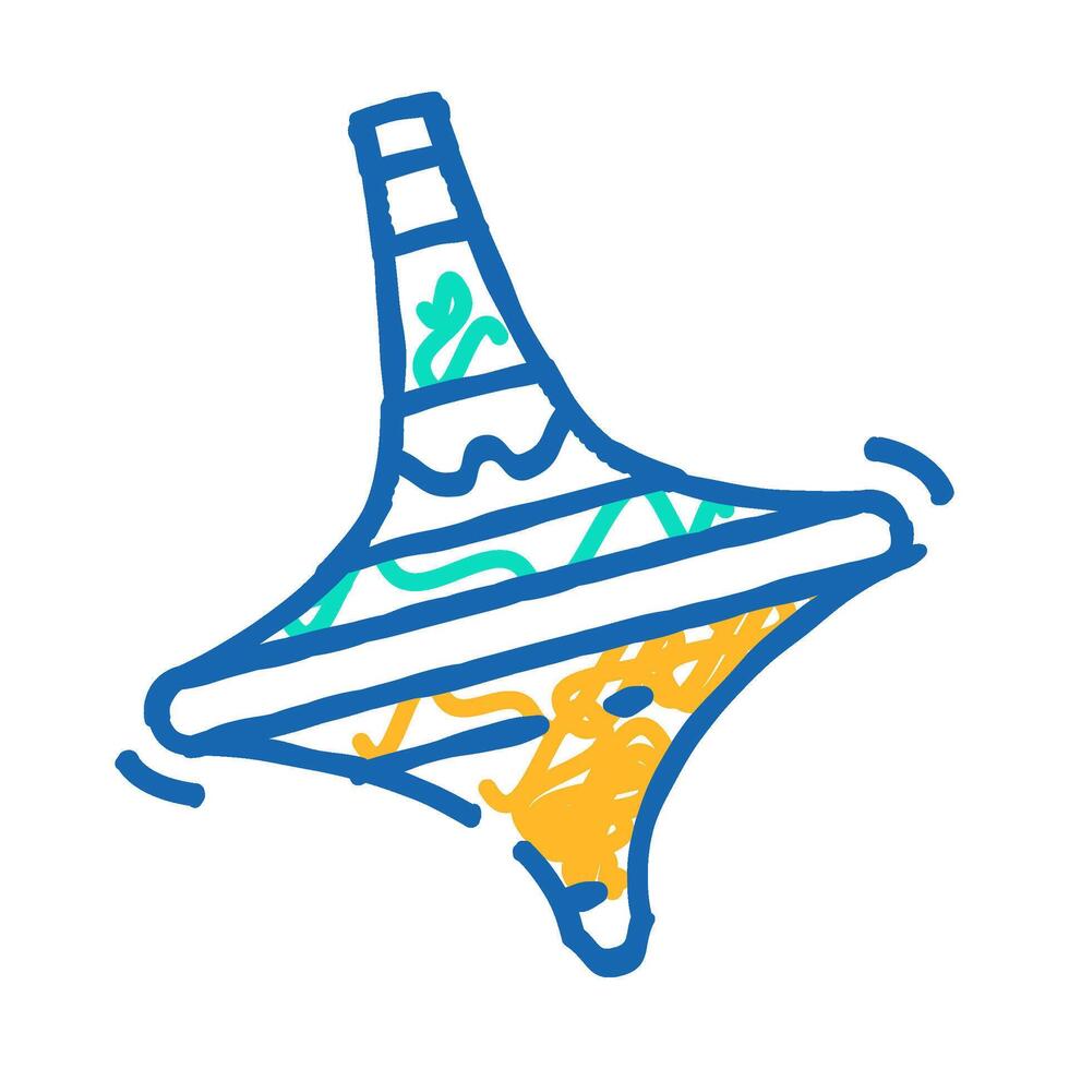 spinning top fidget toy icon doodle illustration vector