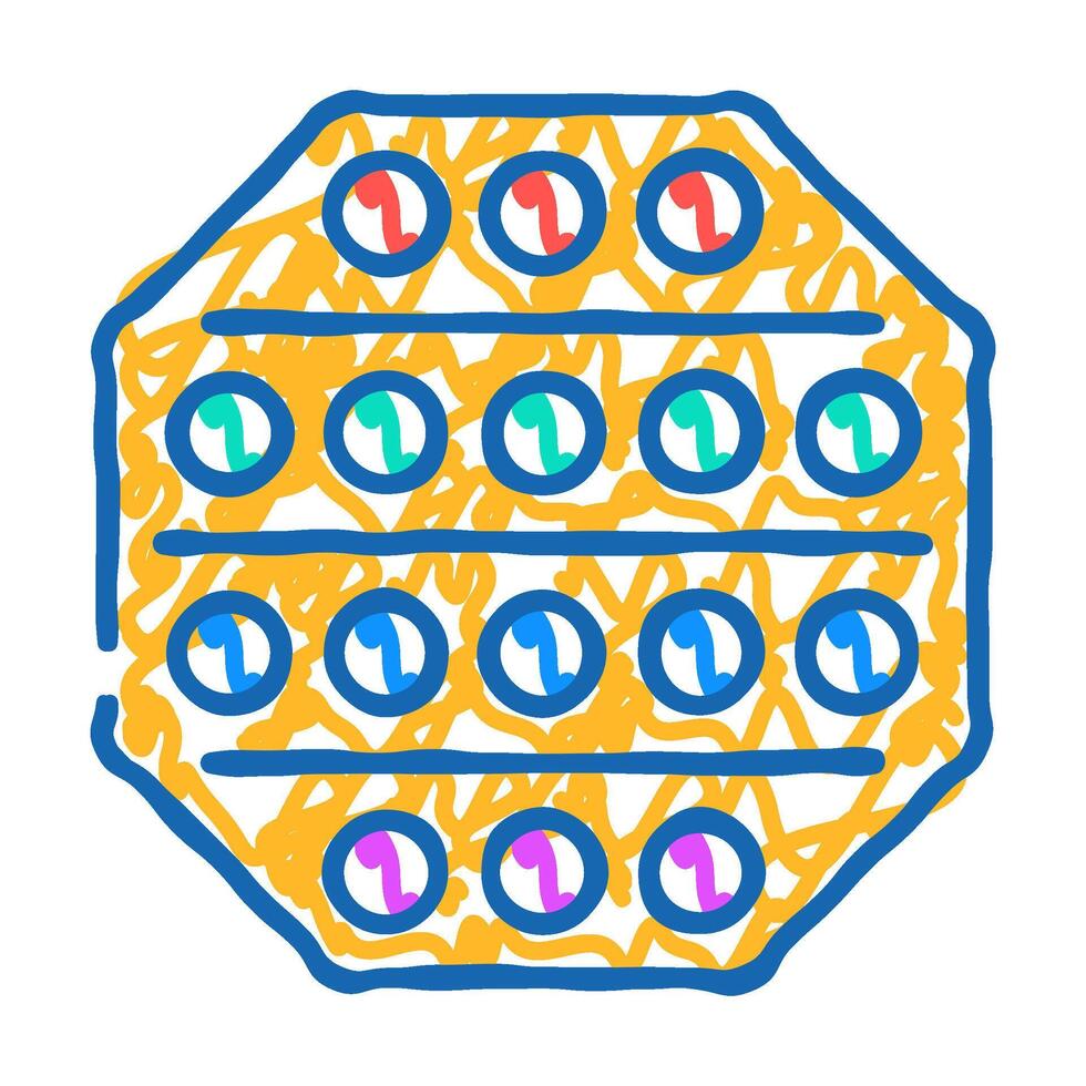 pop bubble fidget toy icon doodle illustration vector