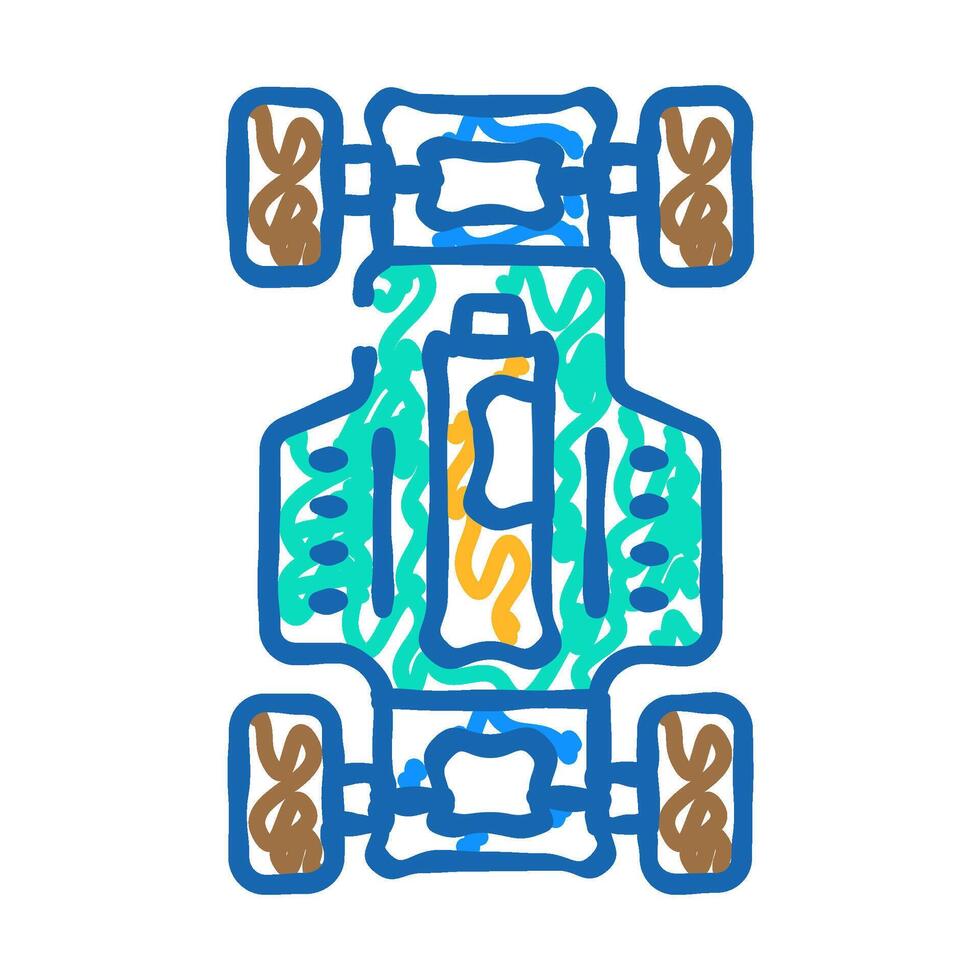 electric vehicle battery icon doodle illustration vector