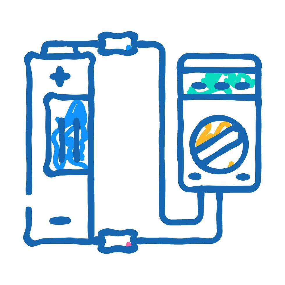 testing battery icon doodle illustration vector