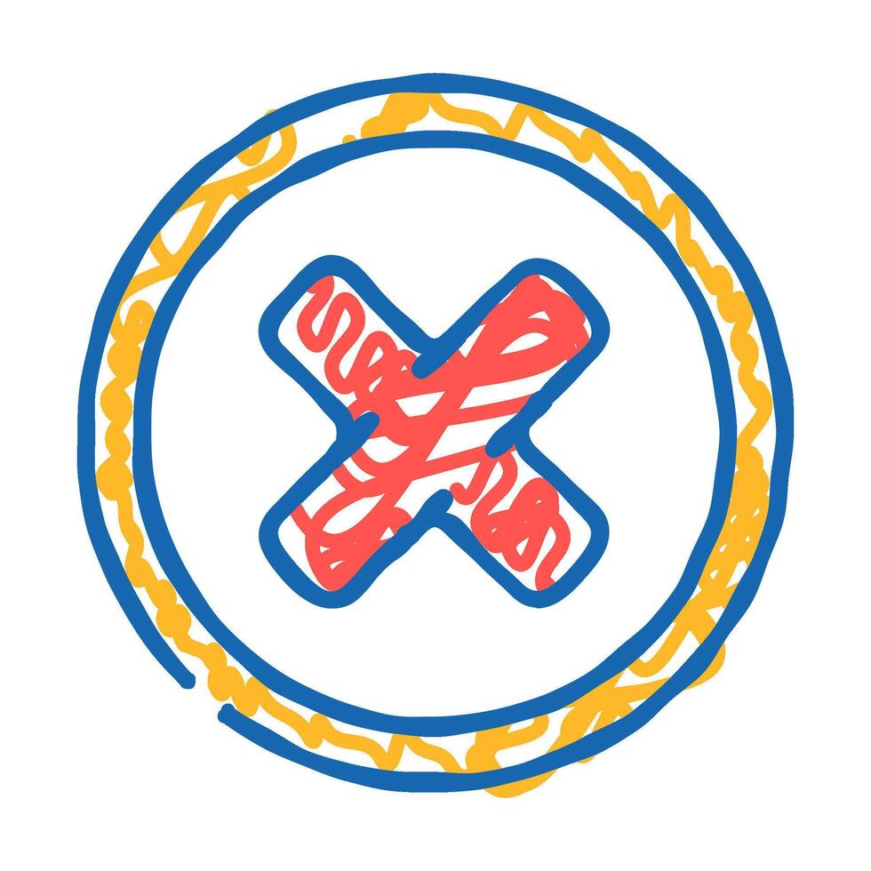 close button icon doodle illustration vector