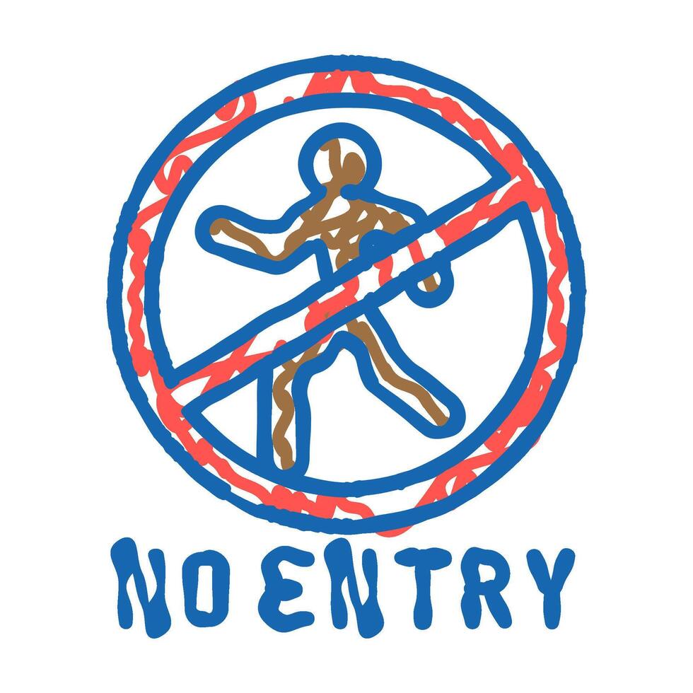 no entry icon doodle illustration vector