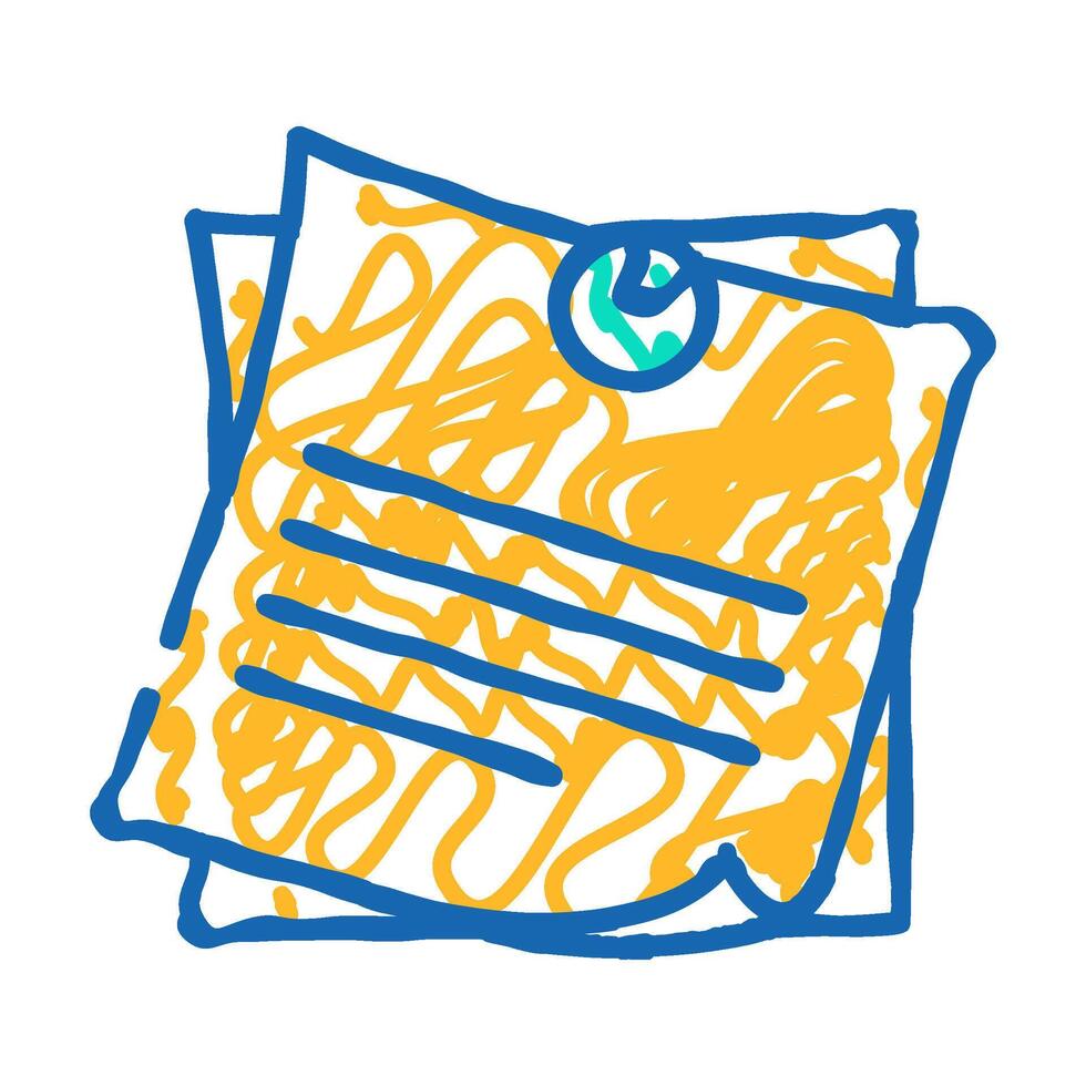 sticky note pin list icon doodle illustration vector