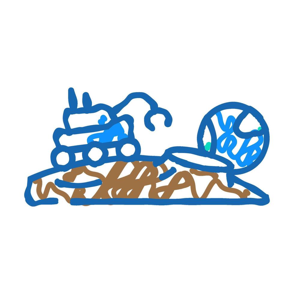lunar exploration space exploration icon doodle illustration vector