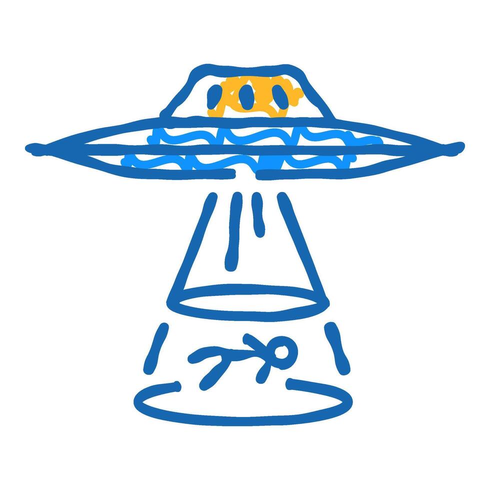 alien life space exploration icon doodle illustration vector