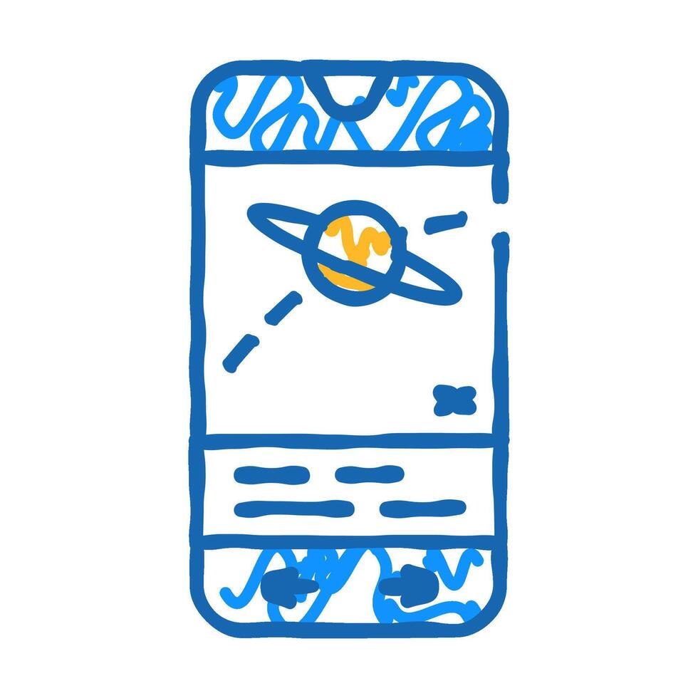 application space exploration icon doodle illustration vector