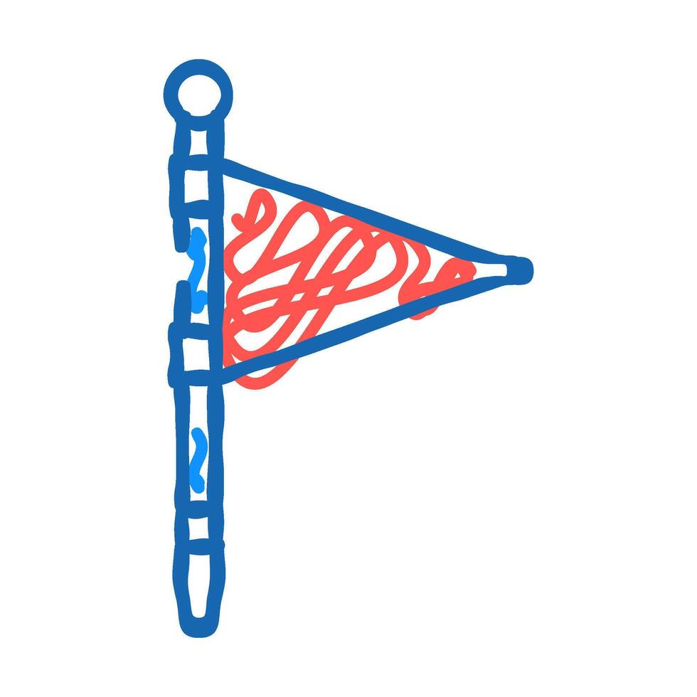 flag red pointer map location icon doodle illustration vector