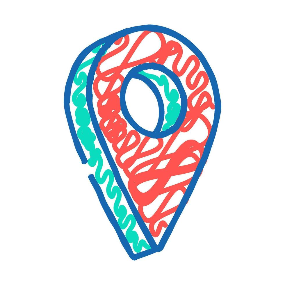 red pointer map location icon doodle illustration vector