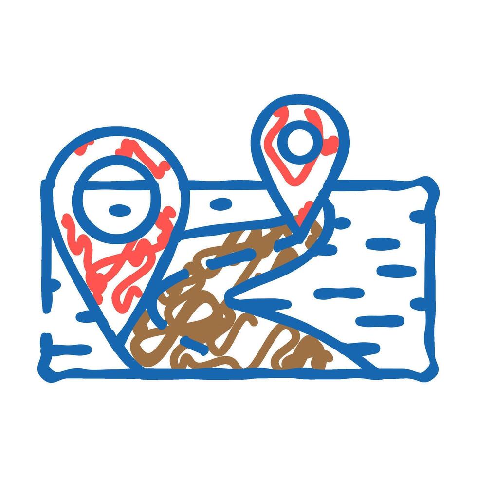 map pointer location icon doodle illustration vector