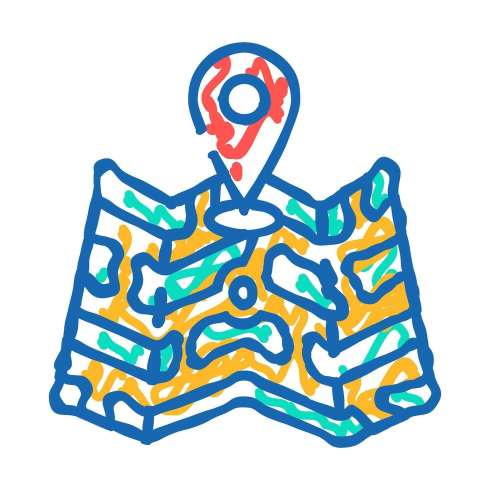 map pointer gps icon doodle illustration vector