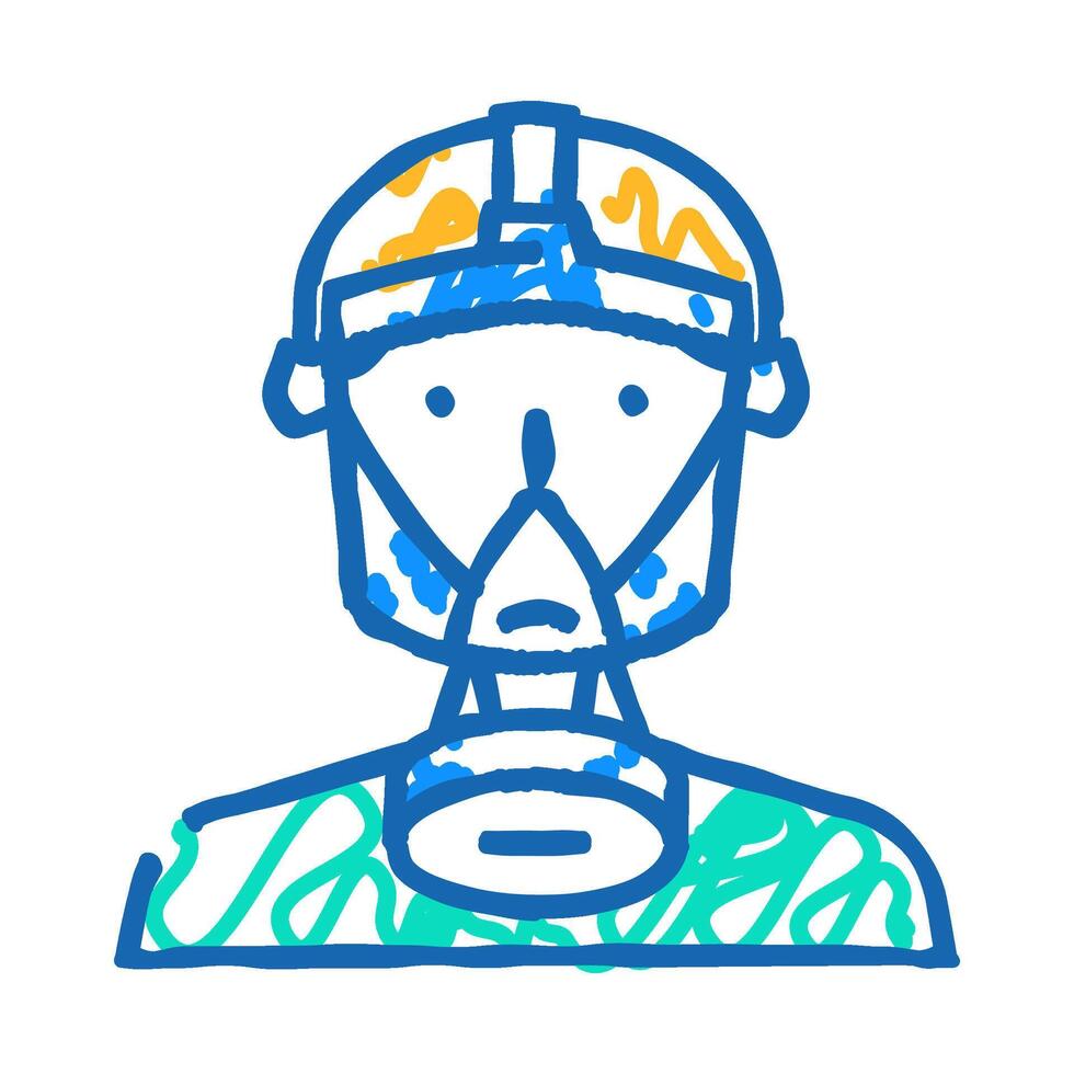 radioactive mask face icon doodle illustration vector