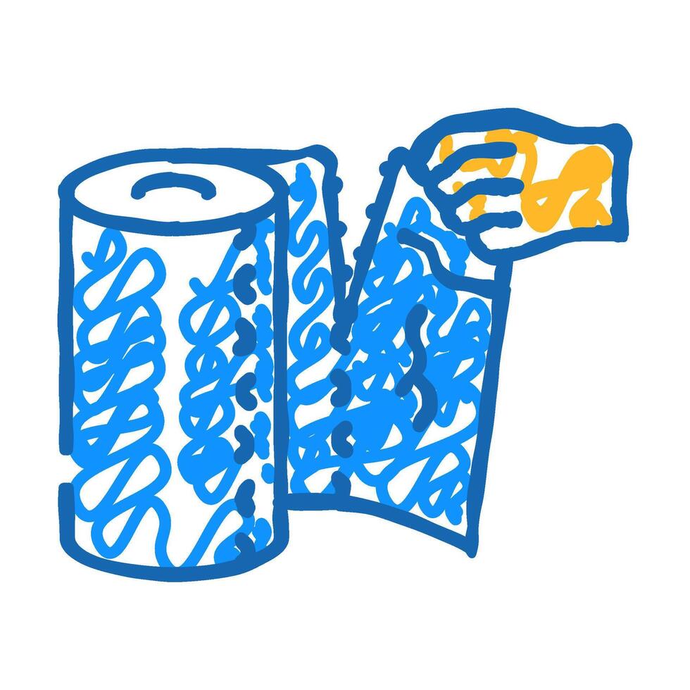 hand tearing paper towel icon doodle illustration vector