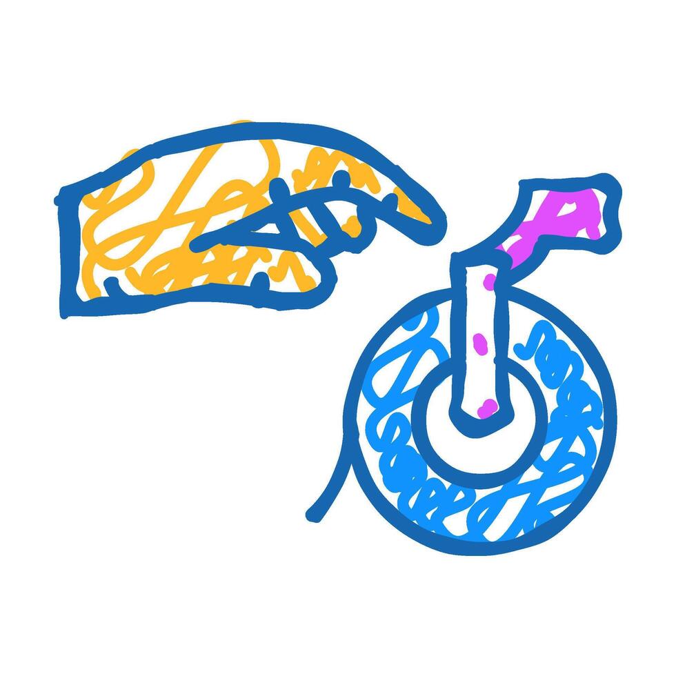 hand reaching paper towel icon doodle illustration vector