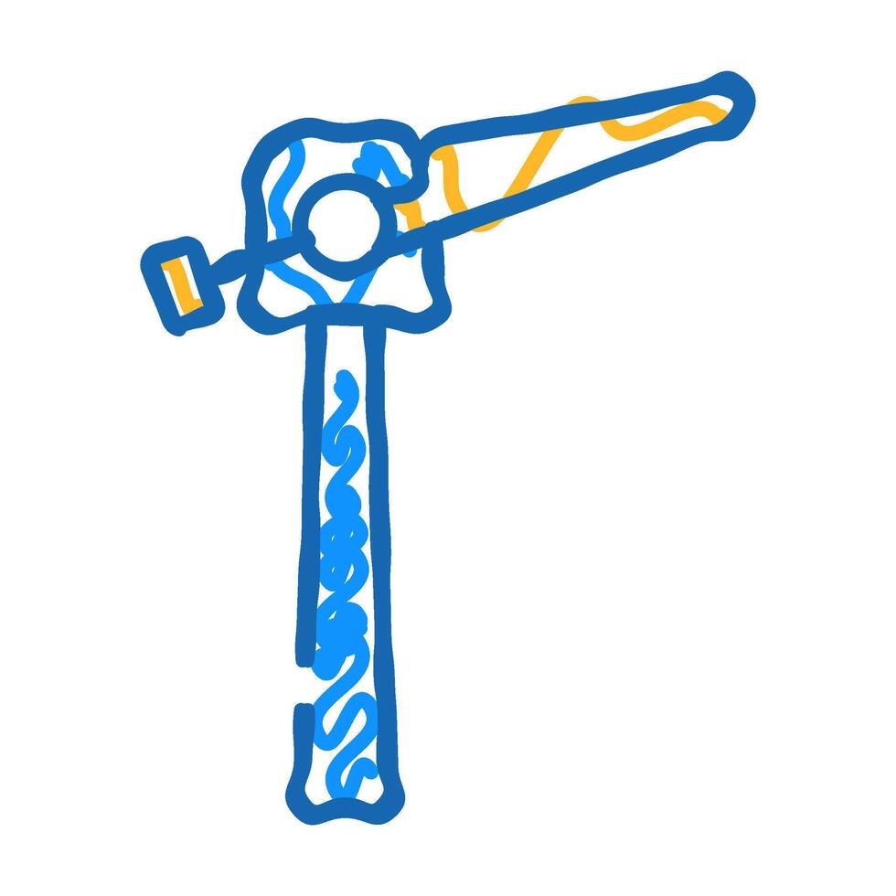 single wind turbine icon doodle illustration vector