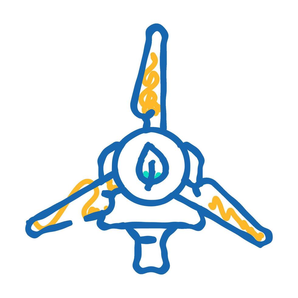 clean wind energy turbine icon doodle illustration vector