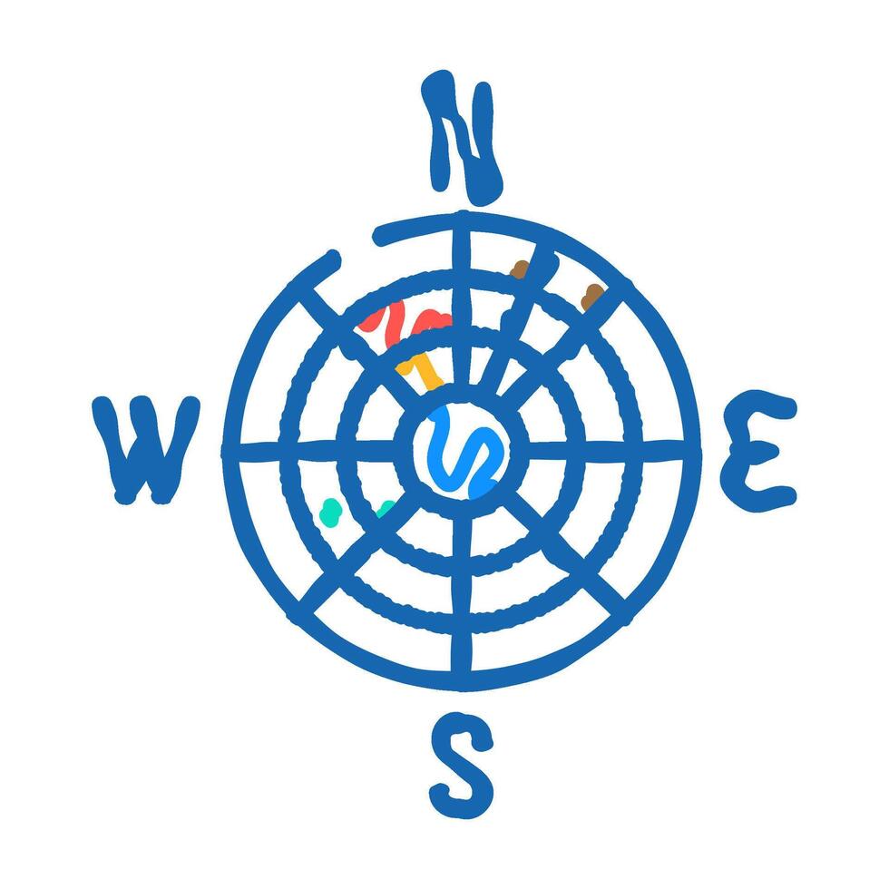 direction wind turbine icon doodle illustration vector