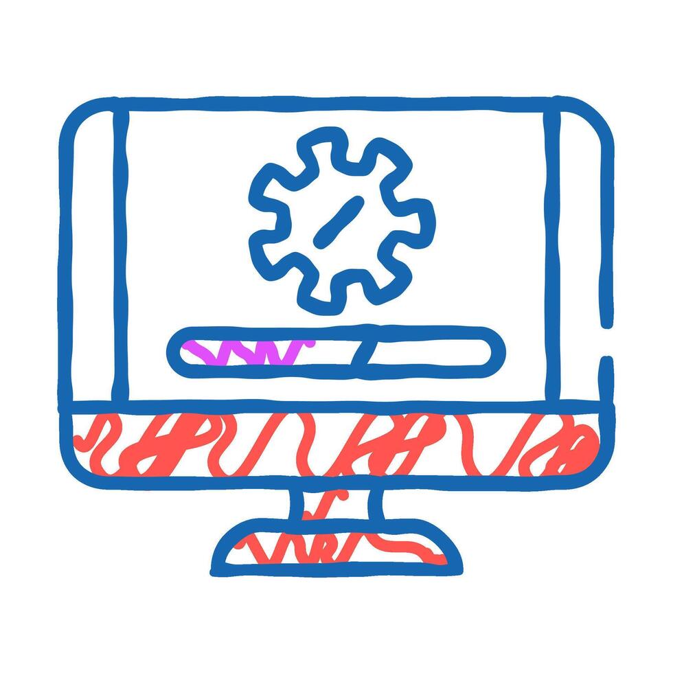 software updates repair computer icon doodle illustration vector
