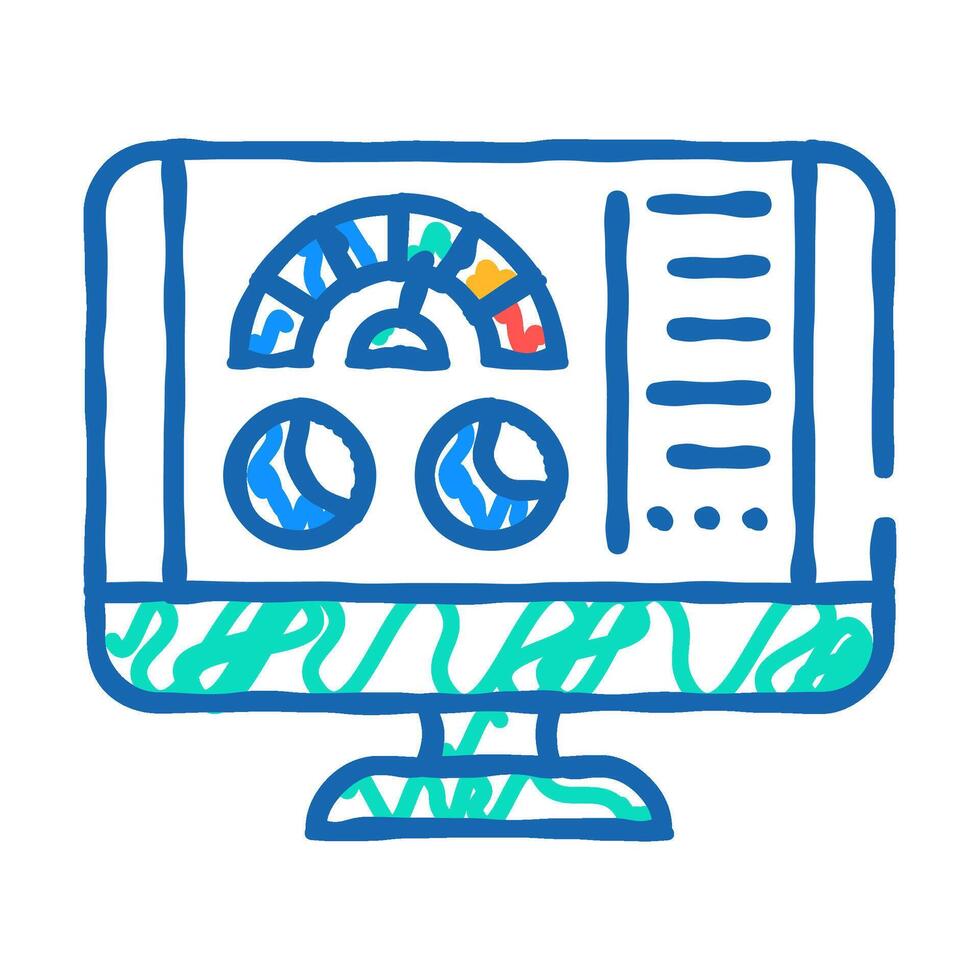 pc optimization repair computer icon doodle illustration vector