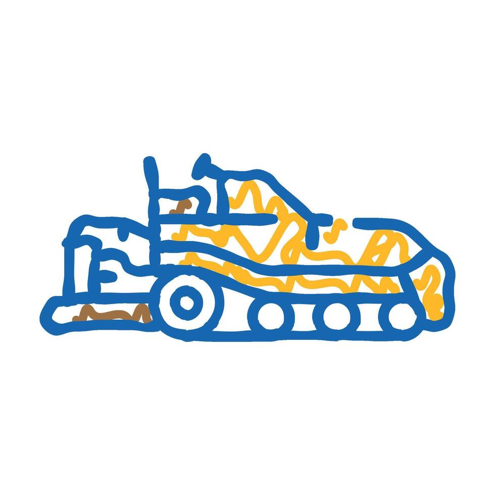 asphalt paver construction vehicle icon doodle illustration vector