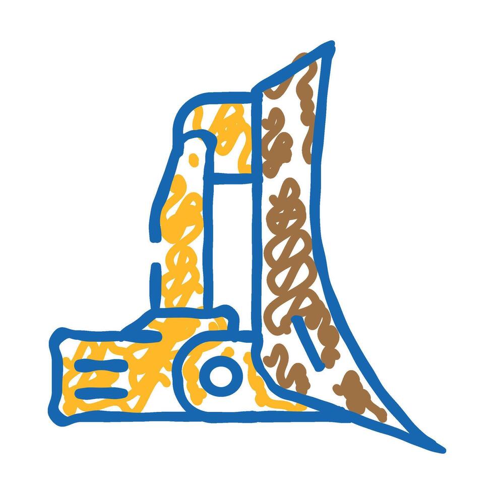 dozer blade construction vehicle icon doodle illustration vector