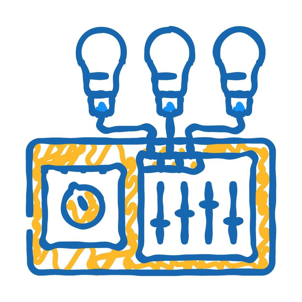 lighting controls efficient icon doodle illustration vector