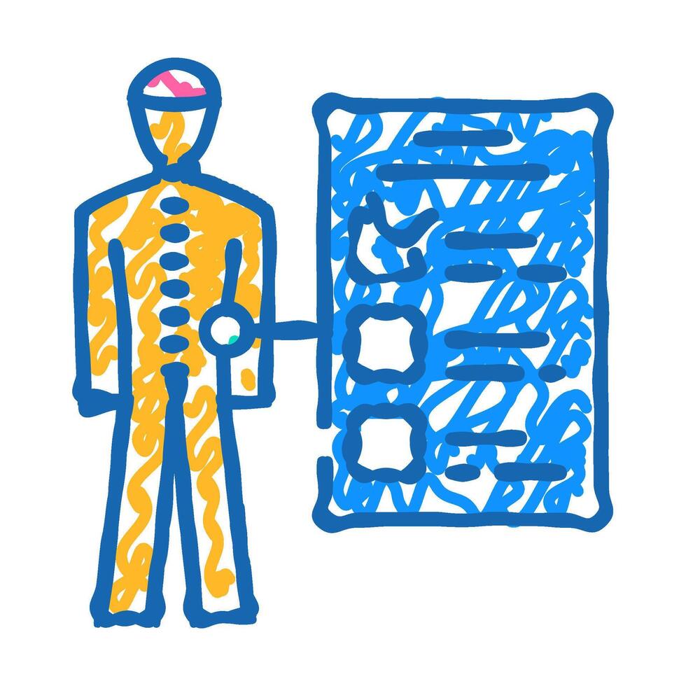 mind body connection neuroscience neurology icon doodle illustration vector