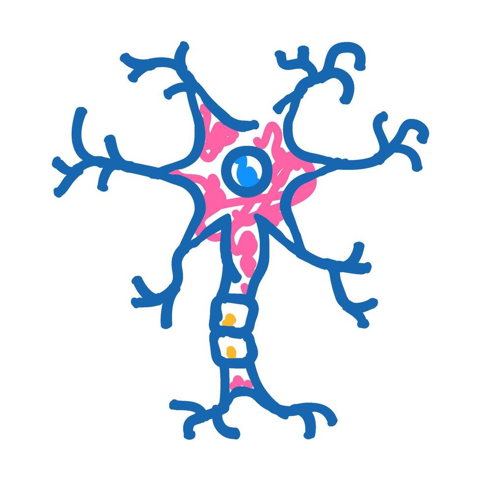 neuron structure neuroscience neurology icon doodle illustration vector