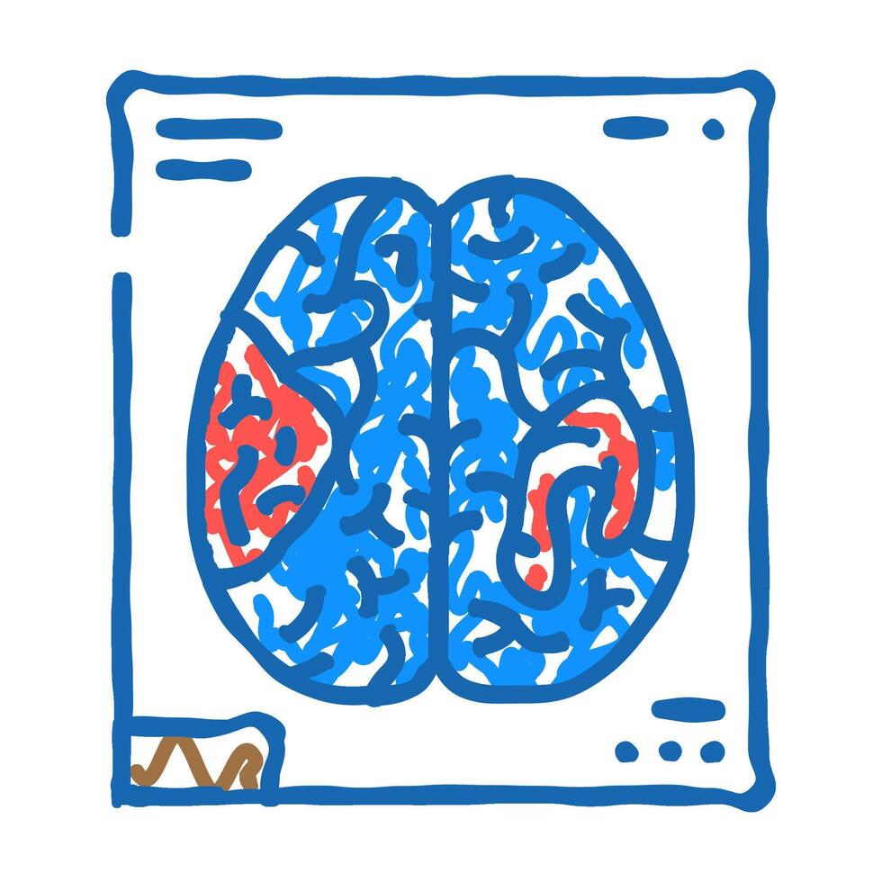 functional mri neuroscience neurology icon doodle illustration vector