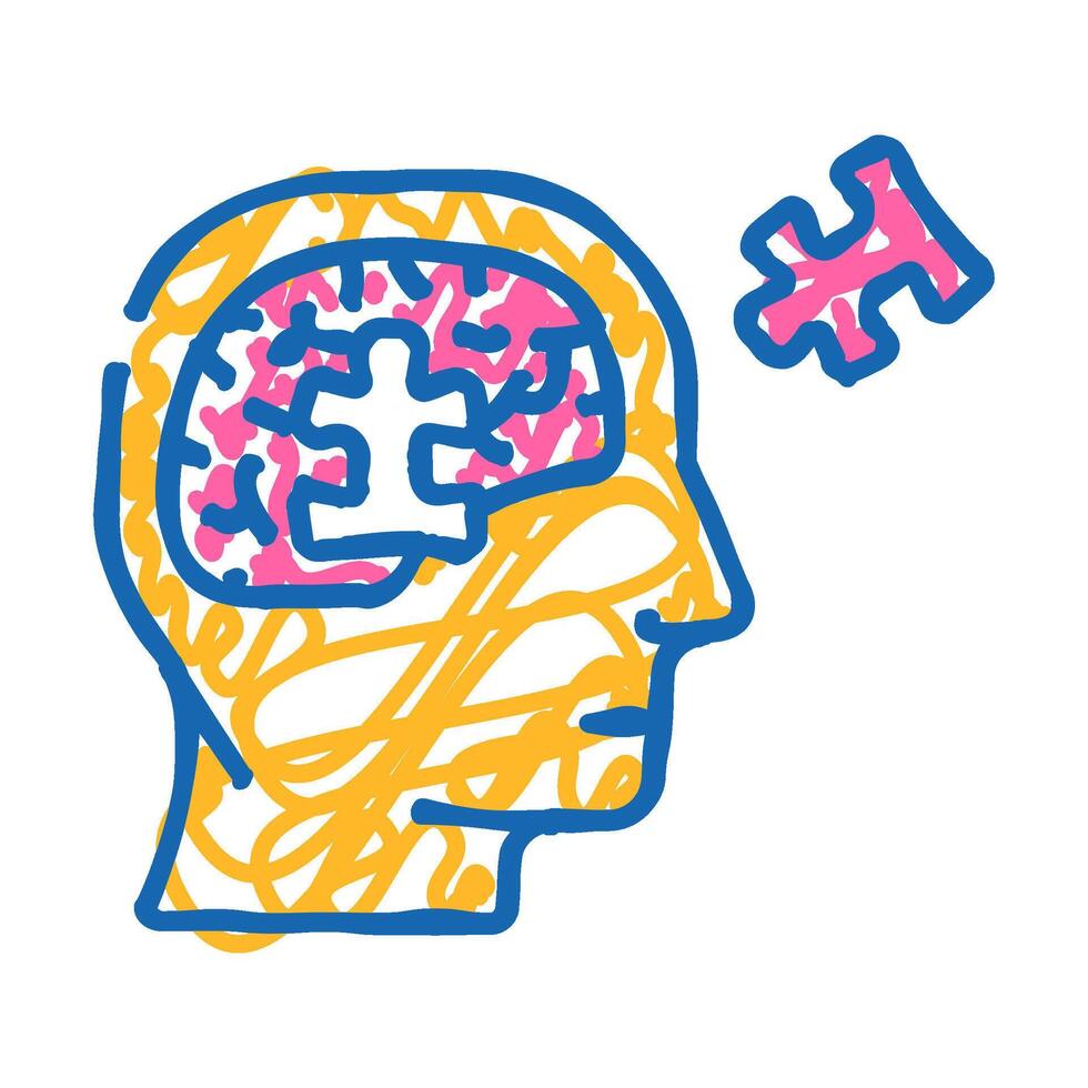 memory recall neuroscience neurology icon doodle illustration vector