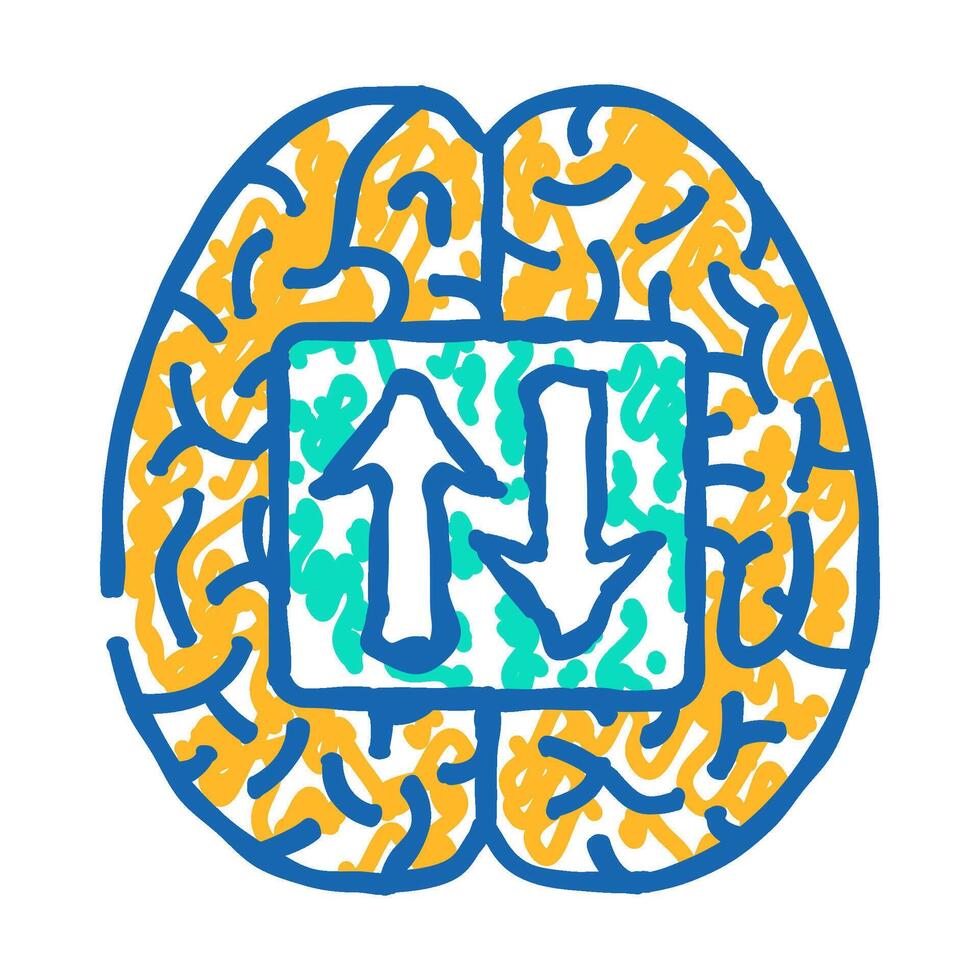 neuroplasticity neuroscience neurology icon doodle illustration vector