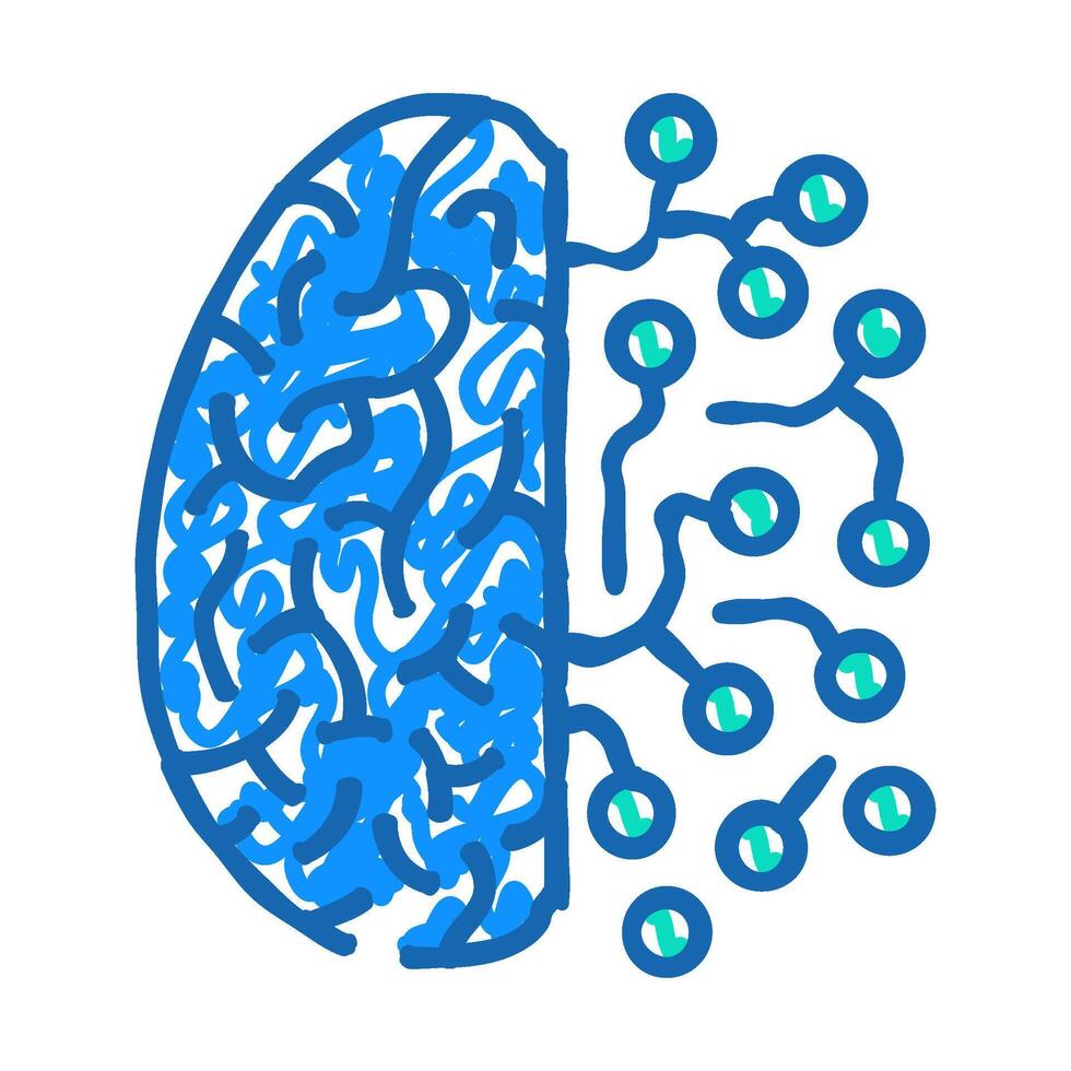 brain circuitry neuroscience neurology icon doodle illustration vector