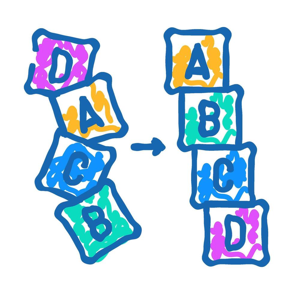 sorting algorithm icon doodle illustration 49841128 Vector Art at Vecteezy
