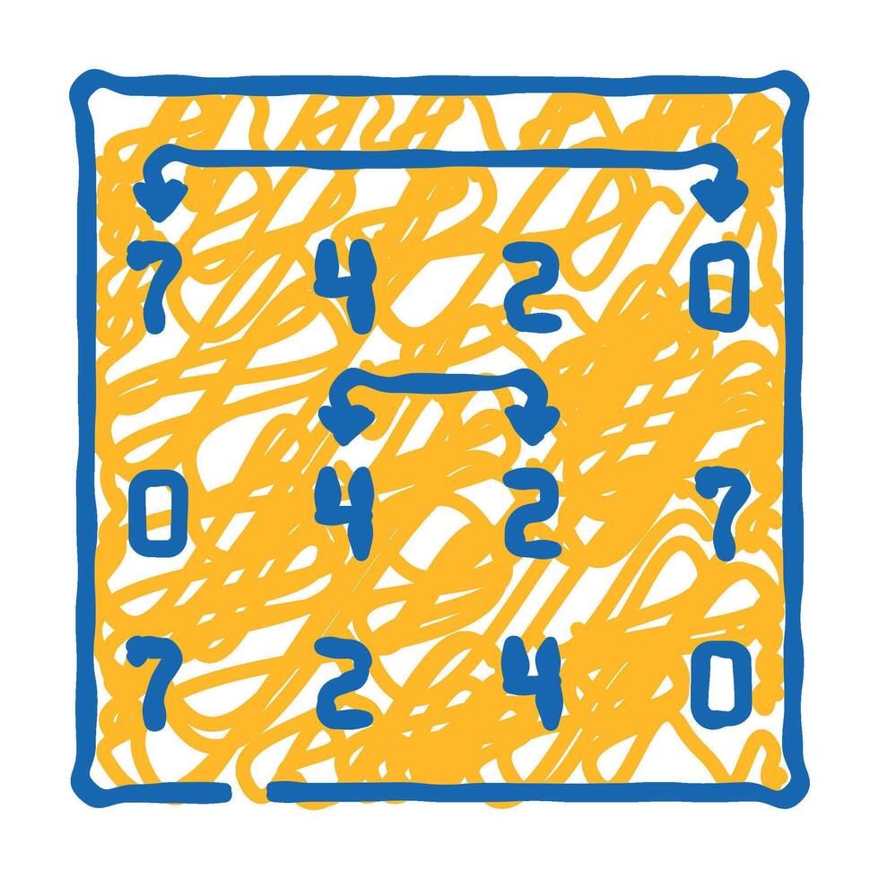 selection sort algorithm icon doodle illustration vector