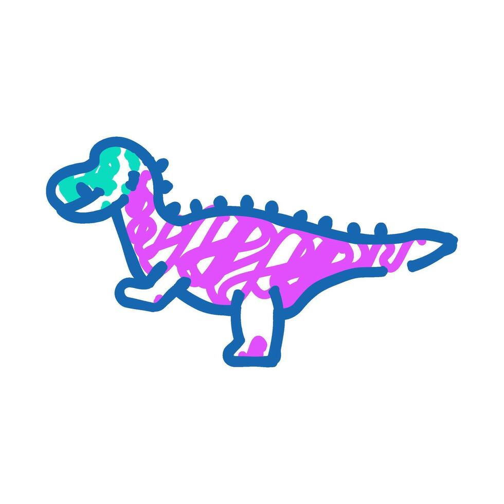 allosaurus dinosaur animal icon doodle illustration vector