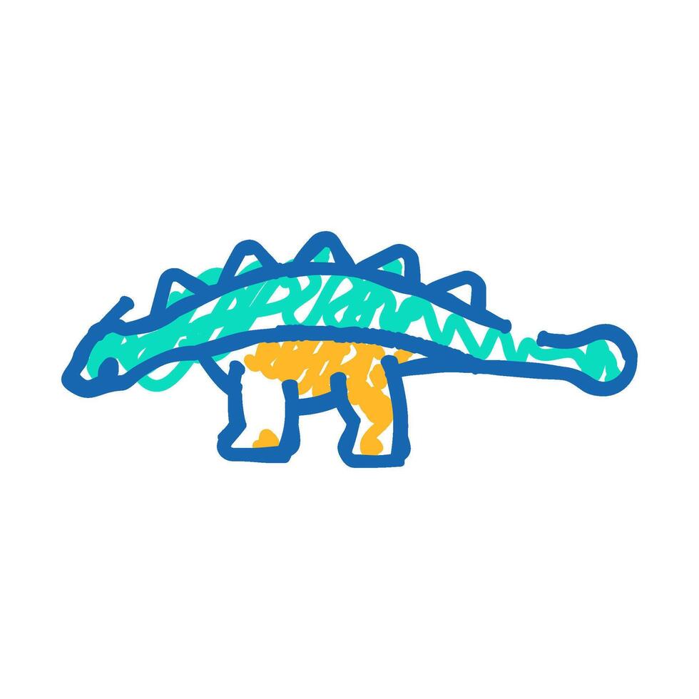 ankylosaurus dinosaur animal icon doodle illustration vector