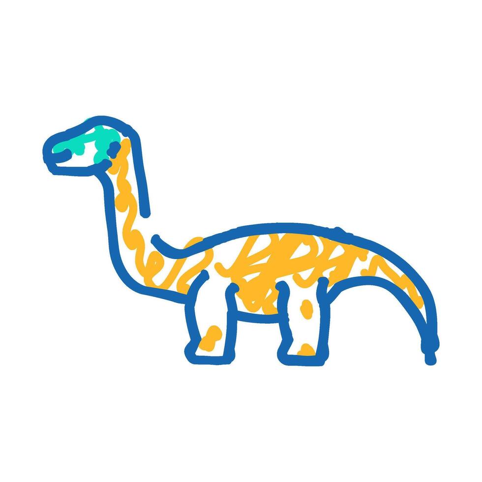 diplodocus dinosaur animal icon doodle illustration vector