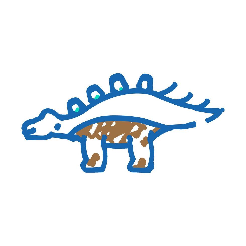 kentrosaurus dinosaur animal icon doodle illustration vector