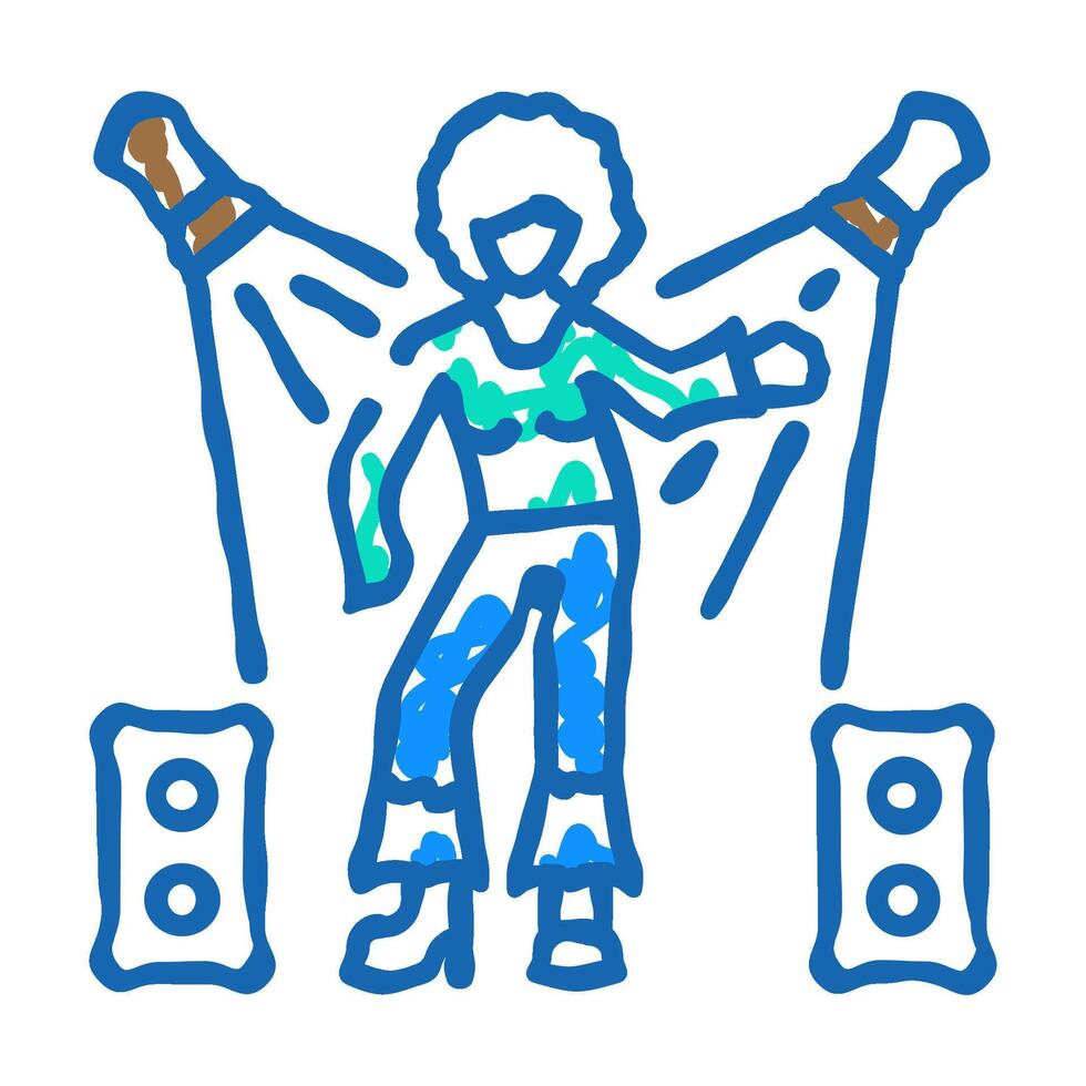 queen disco party icon doodle illustration vector