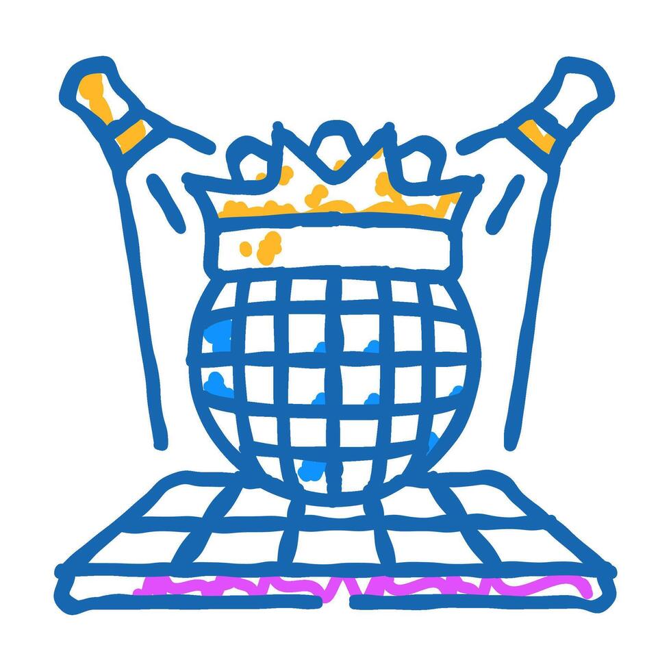 king disco party icon doodle illustration vector