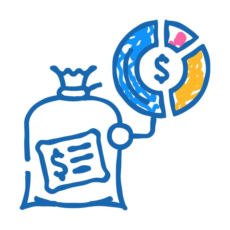 asset allocation financial advisor icon doodle illustration vector
