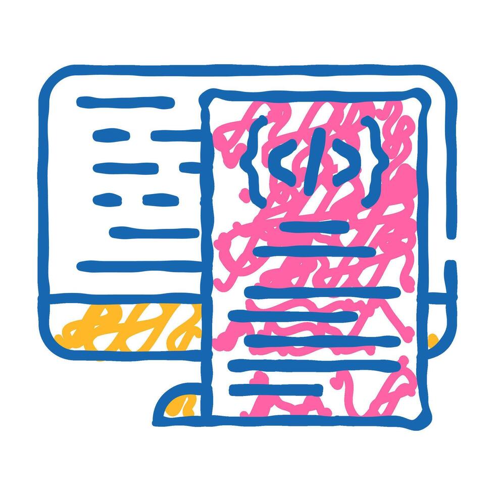 software documentation technical writer icon doodle illustration vector