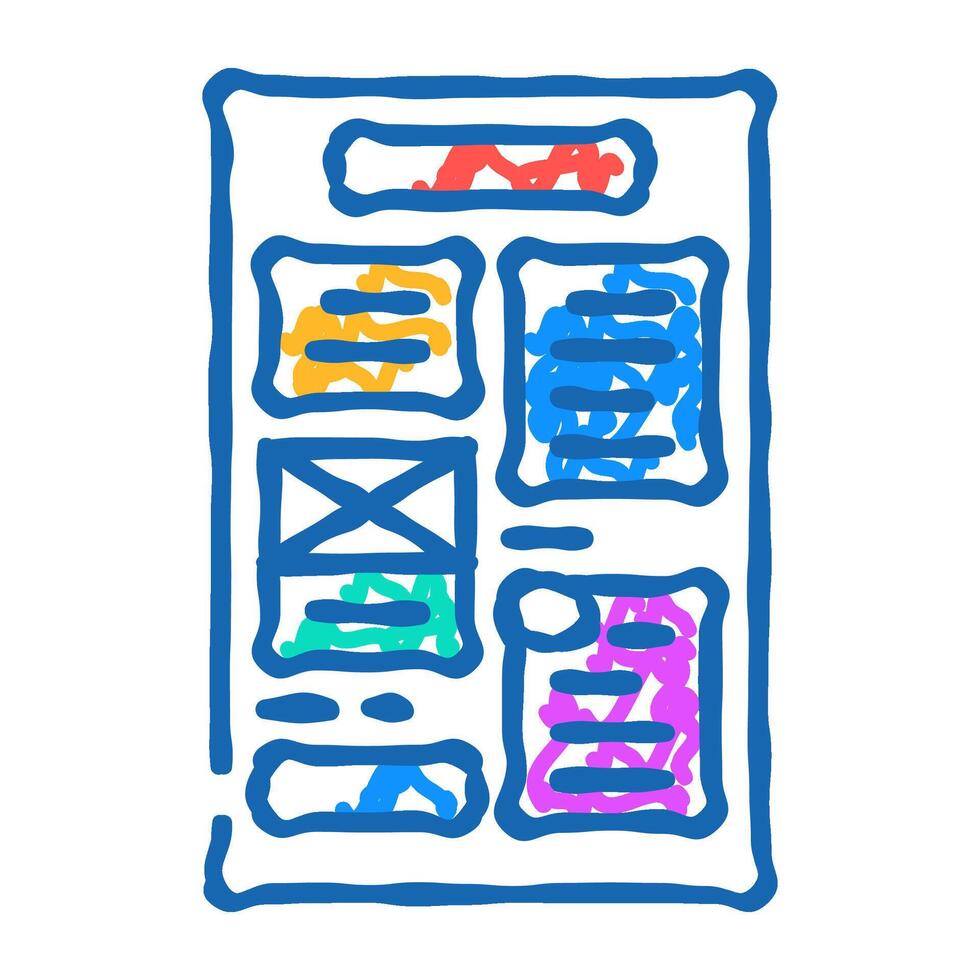 document layout technical writer icon doodle illustration vector