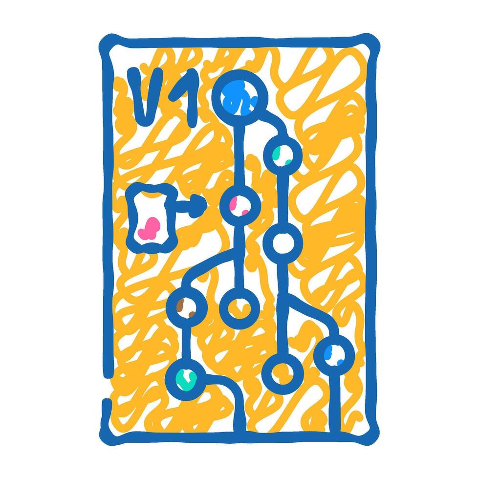 version control technical writer icon doodle illustration vector