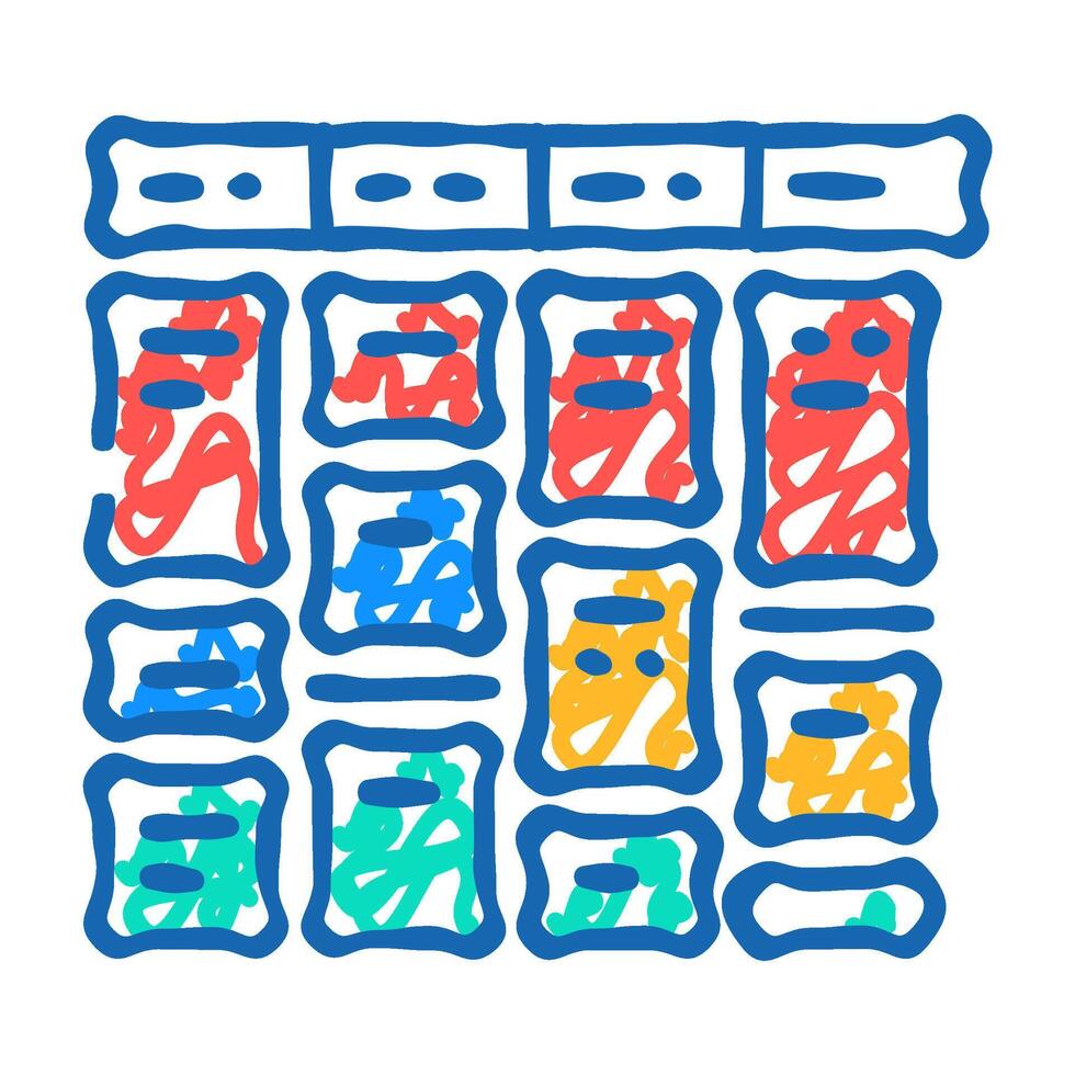 blocking time management icon doodle illustration vector