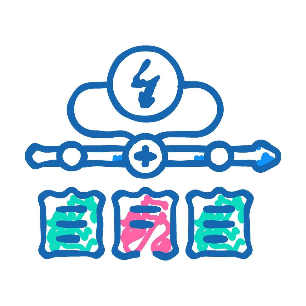 hacking time management icon doodle illustration vector