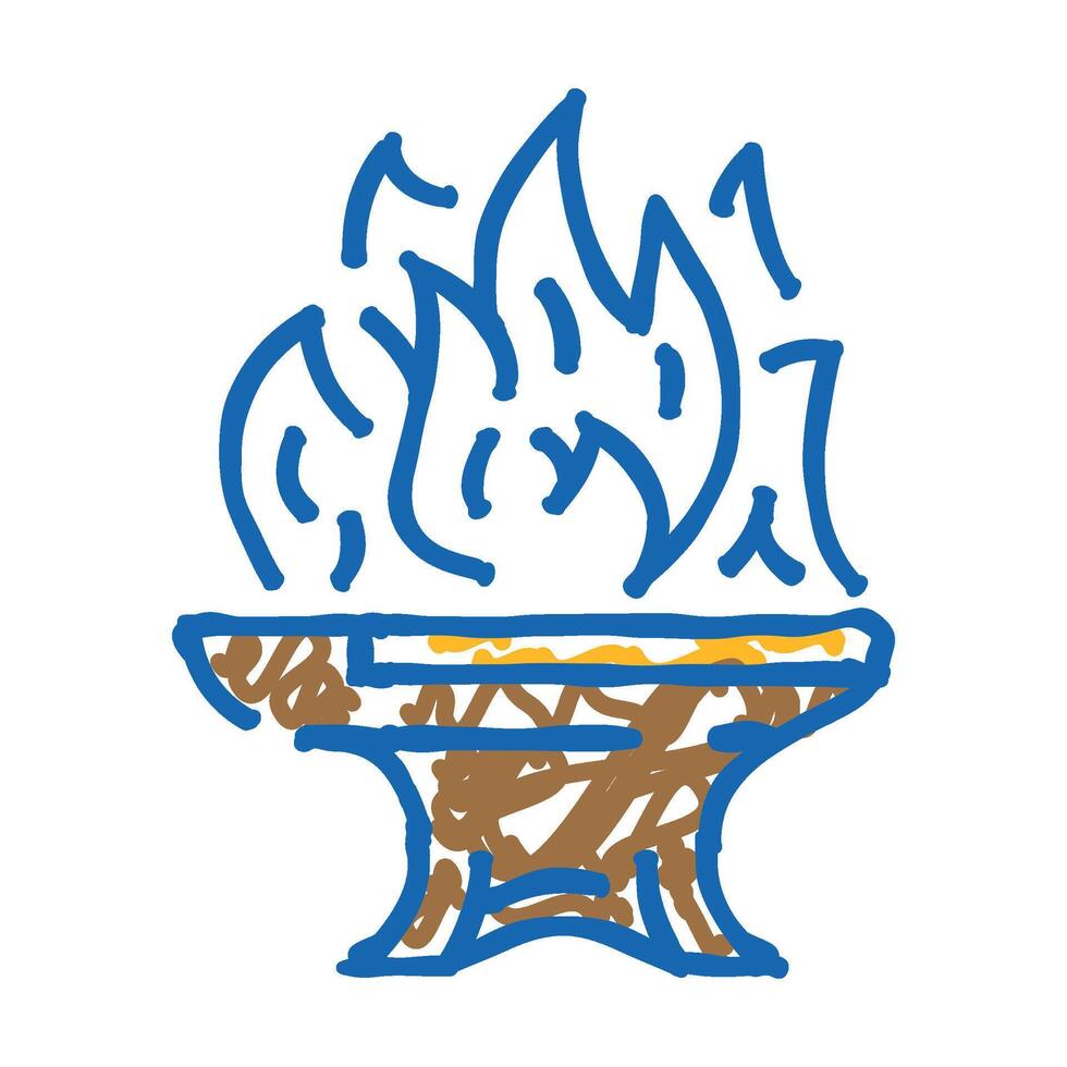 smithing blacksmith metal icon doodle illustration vector