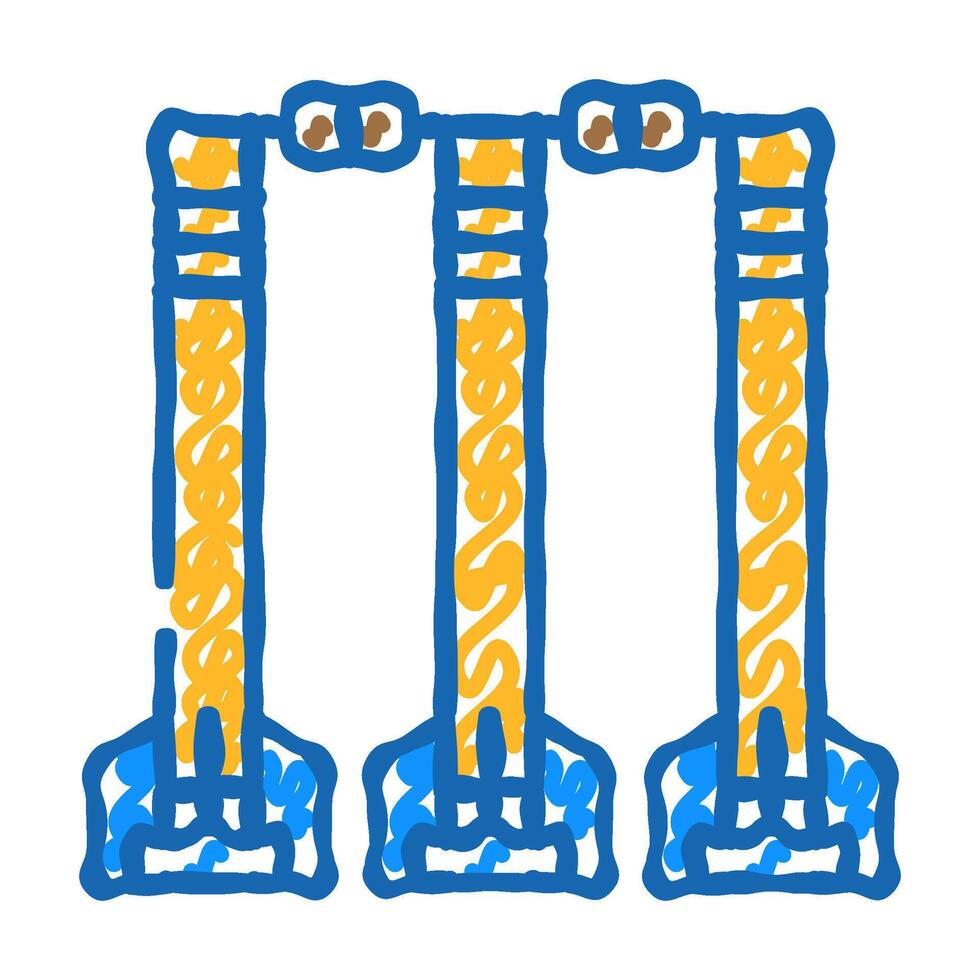 wicket croquet game icon doodle illustration vector