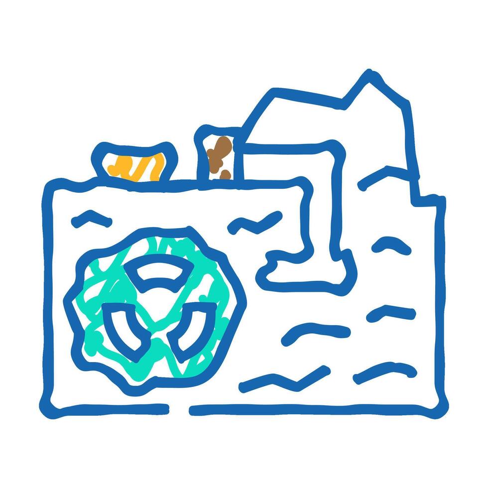 uranium mining nuclear energy icon doodle illustration vector
