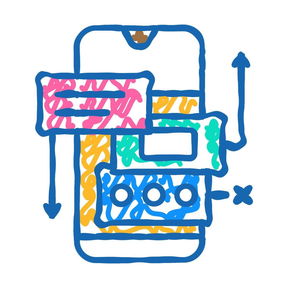 hierarchy ux ui design icon doodle illustration vector